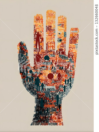 flat vector human rights typography style 132660048