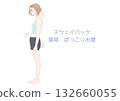 Sideways illustration of a woman swaying back 132660055