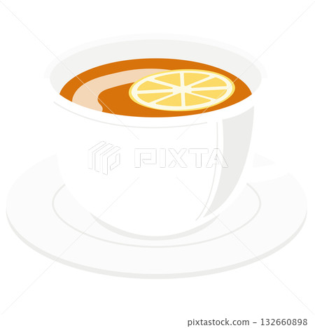 簡單可愛的熱檸檬茶插圖 簡單可愛的熱檸檬茶插圖 132660898