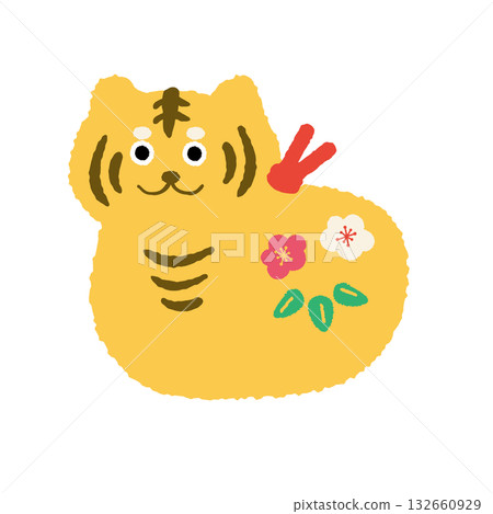 虎年人物插圖 132660929