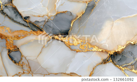 Luxury marble pattern with gold and grey veins, elegant abstract stone texture background Luxury marble pattern with gold and grey veins, elegant abstract stone texture background 132661092