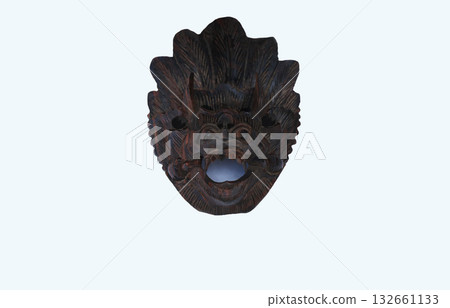 A mask of Barong, a sacred animal of protection, from the Indonesian island of Bali 132661133