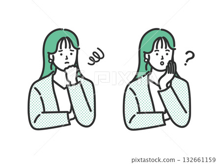 Business women's worries icon illustration set Business women's worries icon illustration set 132661159