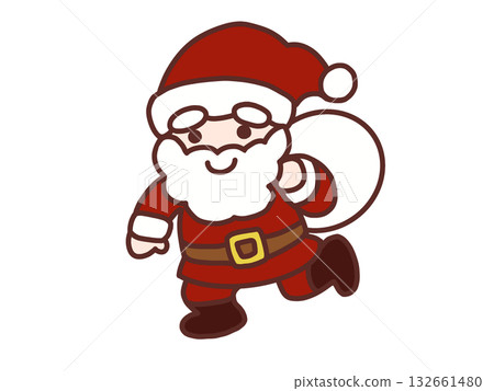 聖誕老人帶著微笑奔跑 聖誕老人帶著微笑奔跑 132661480
