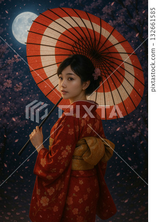 婦女和遮陽傘 婦女和遮陽傘 132661585