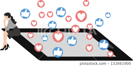 社群媒體圖形插圖 132661900