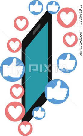 社群媒體圖形插圖 132661912