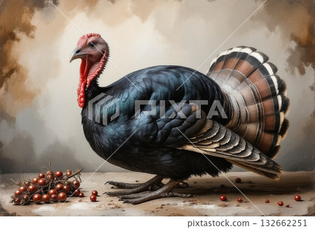 The colorful back view of a chicken 132662251