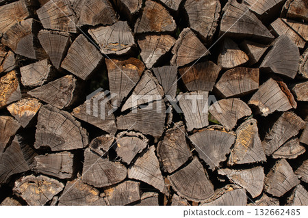 Close-up of stacked firewood 132662485