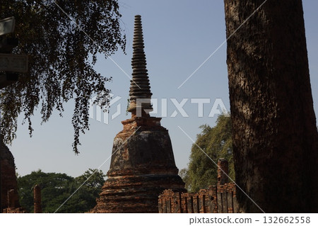 泰國大城府大城府歷史公園的 Wat Phra Si Sanphet 塔 132662558