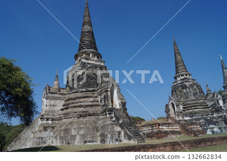 Wat Phra Si Sanphet pagoda in Ayutthaya Historical Park, Ayutthaya, Thailand Wat Phra Si Sanphet pagoda in Ayutthaya Historical Park, Ayutthaya, Thailand 132662834