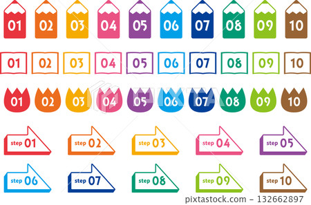 Colorful education numbers set 132662897
