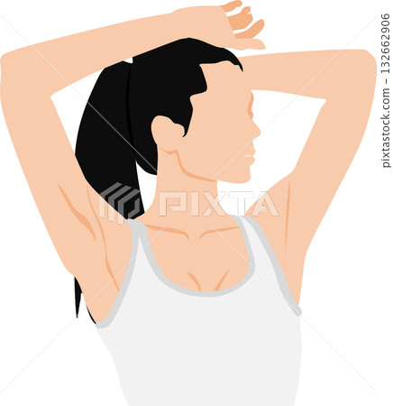 Illustration of a woman wearing underwear Illustration of a woman wearing underwear 132662906
