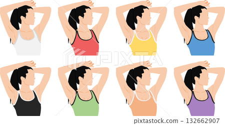Illustration of a woman wearing underwear Illustration of a woman wearing underwear 132662907