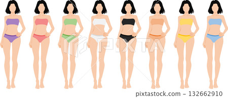 Illustration of a woman wearing underwear 132662910