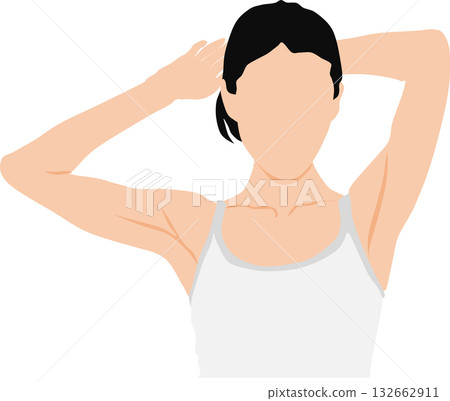 Illustration of a woman wearing underwear Illustration of a woman wearing underwear 132662911