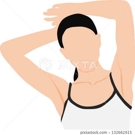 Illustration of a woman wearing underwear 132662915