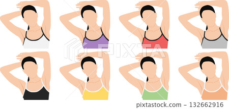 Illustration of a woman wearing underwear Illustration of a woman wearing underwear 132662916