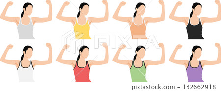 Illustration of a woman wearing underwear Illustration of a woman wearing underwear 132662918
