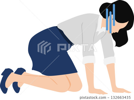 Illustration of a woman thinking 132663435