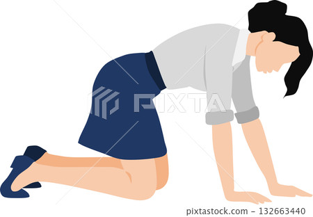 一個女人思考的插圖 一個女人思考的插圖 132663440