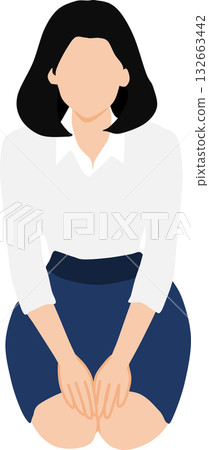 一個女人思考的插圖 132663442