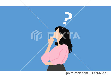 一個女人思考的插圖 132663443