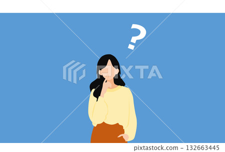 Illustration of a woman thinking Illustration of a woman thinking 132663445