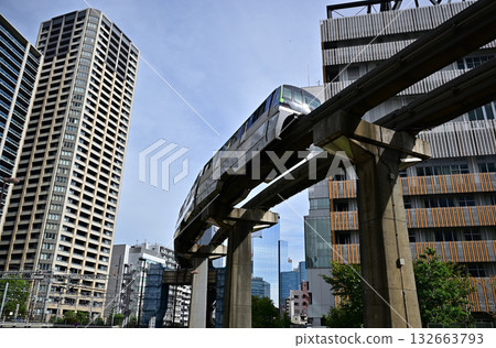 Monorail looking up from below Monorail looking up from below 132663793