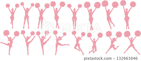 Cheerleader illustration set Cheerleader illustration set 132663846