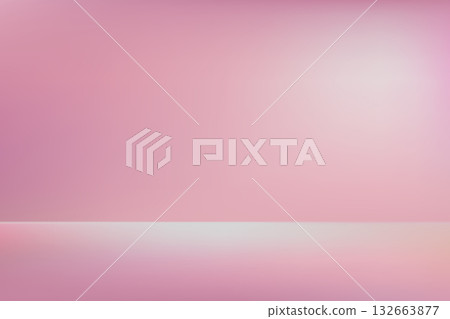 Soft pink studio background. Empty valentine room. Wallpaper platform display , banner for product showcase presentation, backdrop. floor surface 132663877