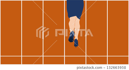 Illustration of businesswomen competing for sales results Illustration of businesswomen competing for sales results 132663938