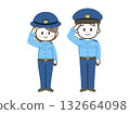 警察_男女_平地_敬禮 警察_男女_平地_敬禮 132664098