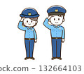 警察(男/女)線條畫,敬禮 警察(男/女)線條畫,敬禮 132664103