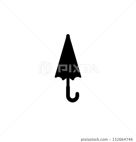black umbrella silhouette icon on white background 132664746