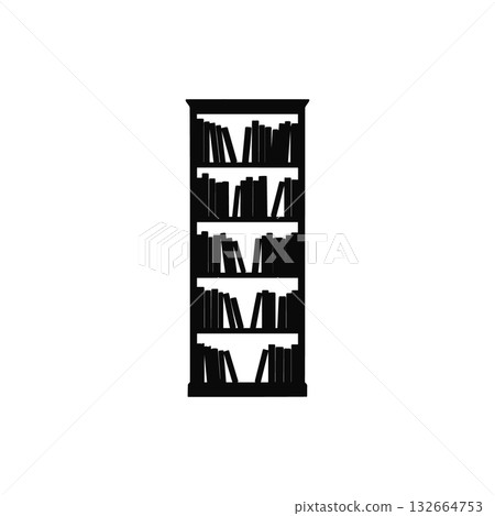 bookshelf silhouette library book storage furniture isolated on white background bookshelf silhouette library book storage furniture isolated on white background 132664753