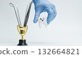 Dental Trophy with Tools and Winking Tooth Character 132664821