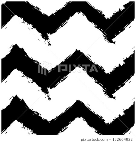 Black and white abstract chevron pattern with brush stroke texture vector illustration Black and white abstract chevron pattern with brush stroke texture vector illustration 132664922