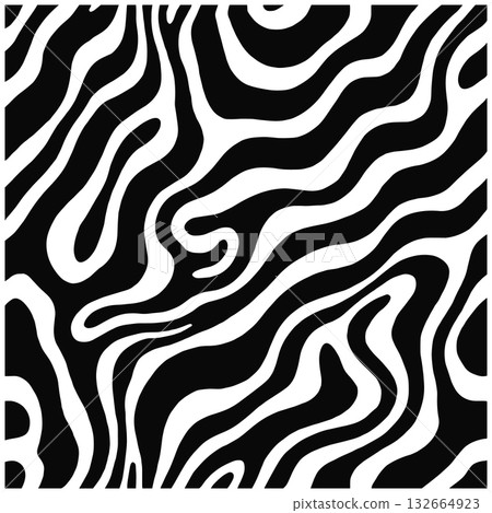 Black and white abstract organic wavy stripe pattern vector illustration Black and white abstract organic wavy stripe pattern vector illustration 132664923