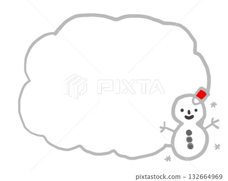 一幅可愛的雪人插圖,他張開雙臂,頭頂有對話框。 一幅可愛的雪人插圖,他張開雙臂,頭頂有對話框。 132664969
