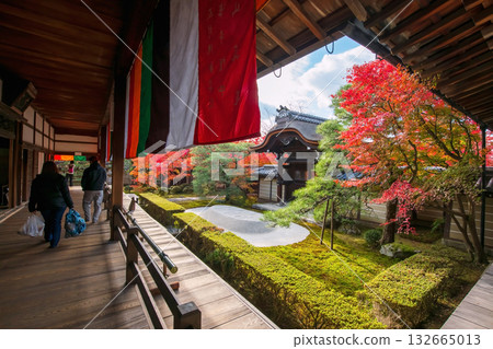 people on Eikando balcony by autumn leaf and rock garden,Kyoto people on Eikando balcony by autumn leaf and rock garden,Kyoto 132665013