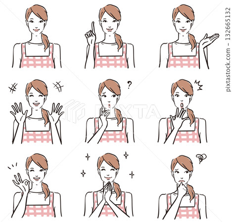 Various expressions of cute women Normal 1 132665132