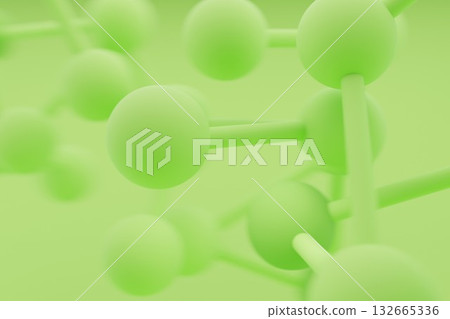 Green Molecules on a Luminous Abstract Background Green Molecules on a Luminous Abstract Background 132665336