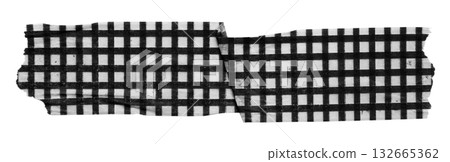 black patterned sticker paper tape isolated on transparent background black patterned sticker paper tape isolated on transparent background 132665362