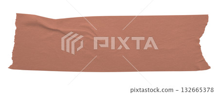 brown crumpled torn tape isolated on transparent background. 132665378