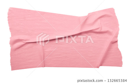 pink crumpled torn tape isolated on transparent background. pink crumpled torn tape isolated on transparent background. 132665384