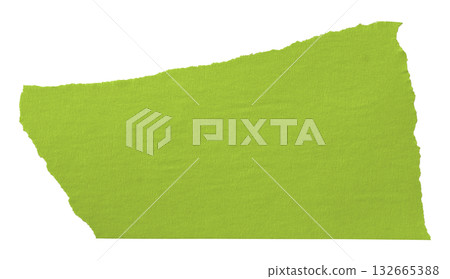 green crumpled torn tape isolated on transparent background. green crumpled torn tape isolated on transparent background. 132665388