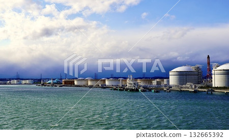 View of Sendai Port from the Pacific Ferry Kiso 132665392