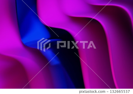 Blue Abstract Amid Pink Wing-Like Shapes Blue Abstract Amid Pink Wing-Like Shapes 132665537