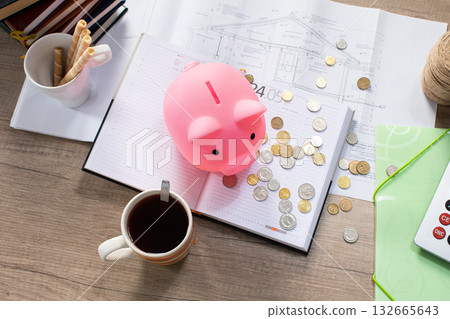 Saving for a Secure and Prosperous Future Piggy Bank Concepts and Financial Management Strategies 132665643